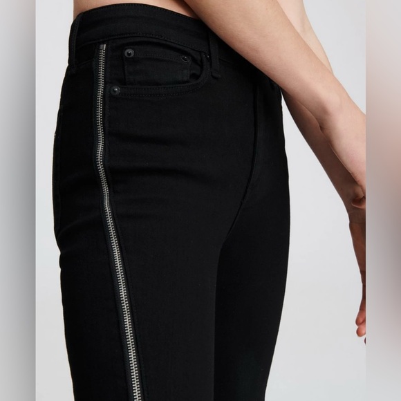 Rag & Bone NWOT Nina High-Rise Ankle Skinny w/Zips Black 25 - Picture 3 of 8